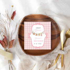 Lokalt odlad Rosa-flickbabydusch Baby sprinkle Pappersservett