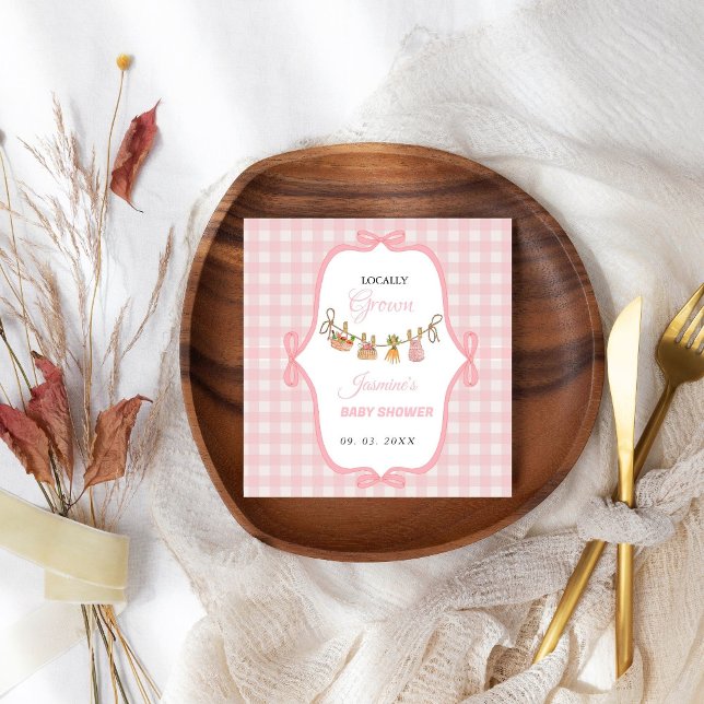 Lokalt odlad Rosa-flickbabydusch Baby sprinkle Pappersservett (Skapare uppladdad)