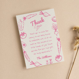 Lokalt odlad Rosa Girly Baby Shower Tack Kort