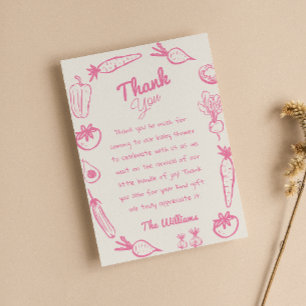 Lokalt odlad Rosa Girly Baby Shower Tack Kort