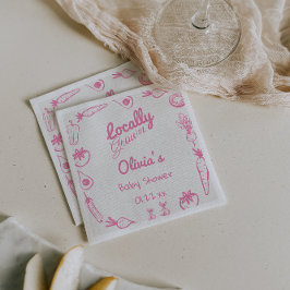 Lokalt odlad Rosa Girly Flicka Shower Pappersservett