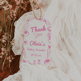 Lokalt odlad Rosa Girly Flicka Shower Presentetikett