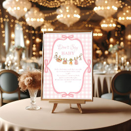 Lokalt odlad Rosa säger inte baby babyskylt Poster