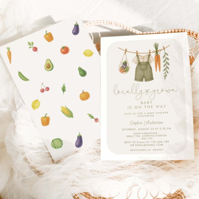 Lokalt odlad Rustic Baby Shower Inbjudningar (Skapare uppladdad)