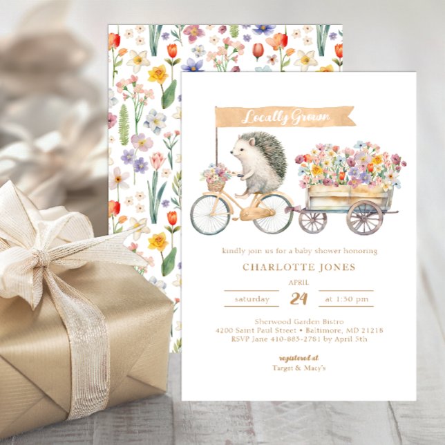 Lokalt odlad vattenfärgsbabyvisningsprogram inbjudningar (Whimsical Baby Shower Invite)