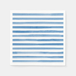 Lokalt odlad vattenfärgsblå babydusch i rand pappersservett