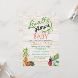 Lokalt Odlad Vegetarisk Baby Shower Inbjudan