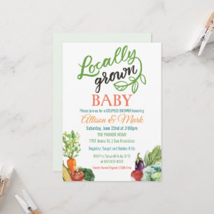 Lokalt Odlad Vegetarisk Baby Shower Inbjudan