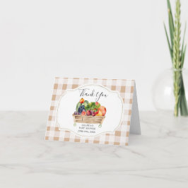Lokalt odlad Veggies Farmer Market Baby Shower Tack Kort