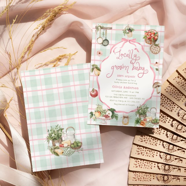 Lokalt odlade Baby-bönder marknadsför babyskor för Inbjudningar (Skapare uppladdad)