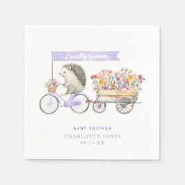 Lokalt odlade babyskor - Lila Blommigt Pappersservett