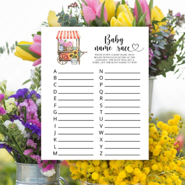 Lokalt odlade blommor Babydusch - Baby namn tävlin (Skapare uppladdad)