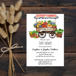 Lokalt odlade jordbrukare saluför babydusch inbjudningar