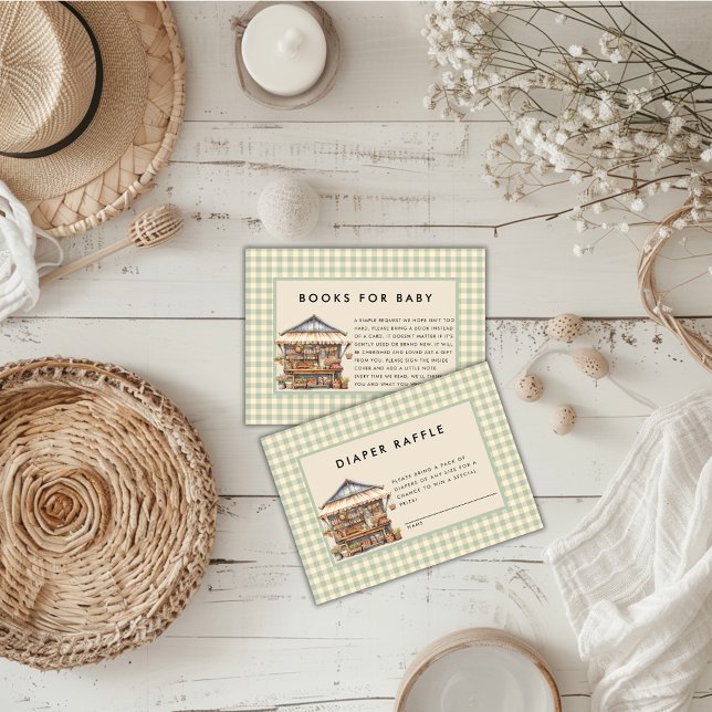 Lokalt odlade jordbrukares babyskor på marknaden tilläggskort (LOCALLY GROWN BABY 
BABY SHOWER ENCLOSURE CARDS )