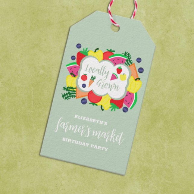 Lokalt odlade jordbrukares börsfödelsedag presentetikett (Skapare uppladdad)