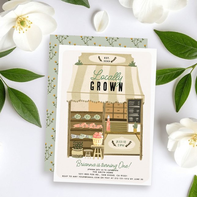 Lokalt odlade jordbrukares marknadslager 1:a födel inbjudningar (Skapare uppladdad)