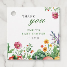 Lokalt odlade lantbrukare marknadsför babyskor gåvor etiketter