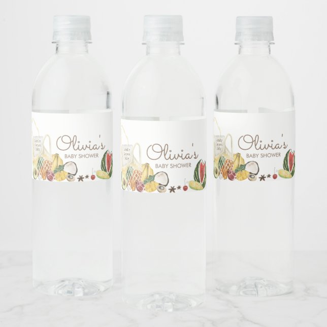 Lokalt odlade lantbrukare marknadsför babyskor vattenflaskor etikett (Flaskor)