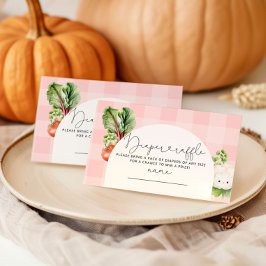 Lokalt odlade rosa grönsaker, blöjare raffle bilje tilläggskort