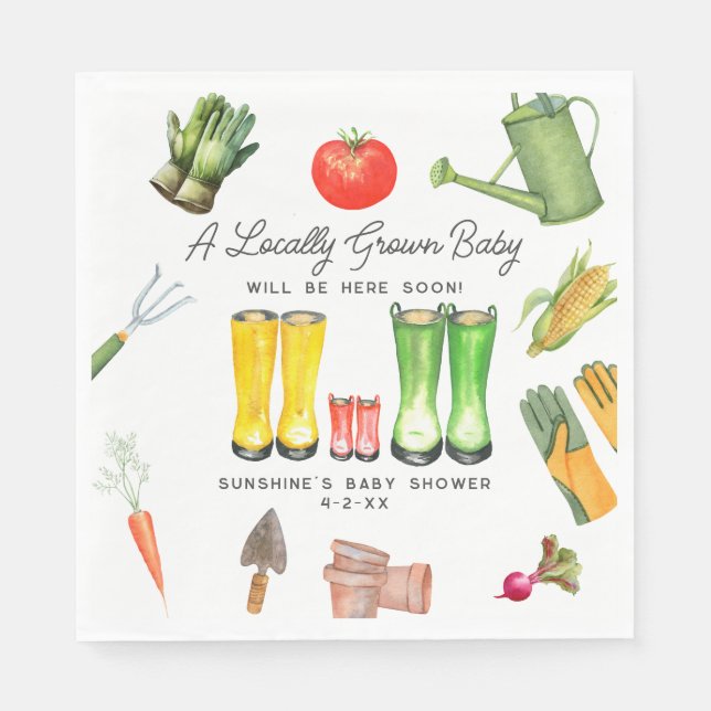 Lokalt odlade rött rött babykläder av vegetabilisk pappersservett (Framsidan)