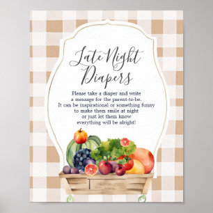Lokalt odlade Veggies Farmer Late Night Diables Poster