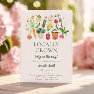 Lokalt odlade Veggies Farmers Market Baby Shower Inbjudningar