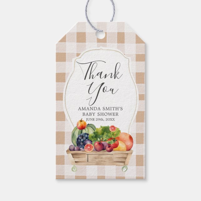 Lokalt odlade Veggies Farmers Market Tack Presentetikett (Framsidan)