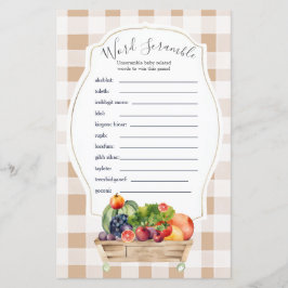 Lokalt odlade Veggies Farmers Ord Scramble Game