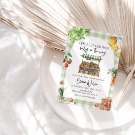 Lokalt Odlat Baby på Väg–Rustik Lantgårdstema Inbjudningar