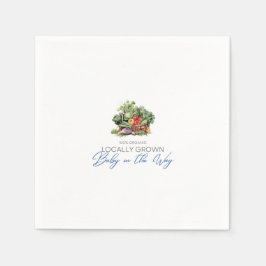 Lokalt odlat Baby på vägen - Grönsaker - Blått Pappersservett