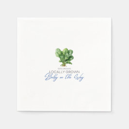 Lokalt odlat Baby på vägen - Spinach - Blå Pappersservett