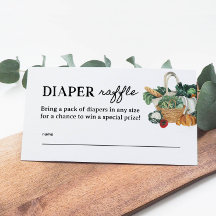 Lokalt odlat babyskor Diaper Raffle Biljett