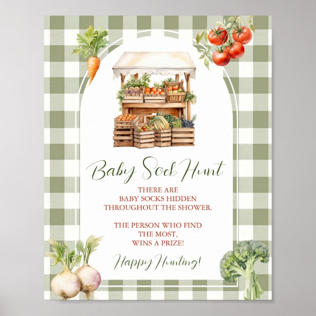 Lokalt odlat babyskor på Baby Sock Hunt Poster (Framsidan)