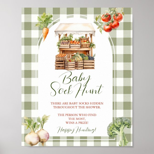Lokalt odlat babyskor på Baby Sock Hunt Poster (Framsidan)