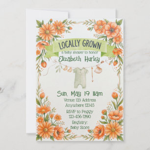 Lokalt Odlat Blomsterpaket Bebis Shower Inbjudningar
