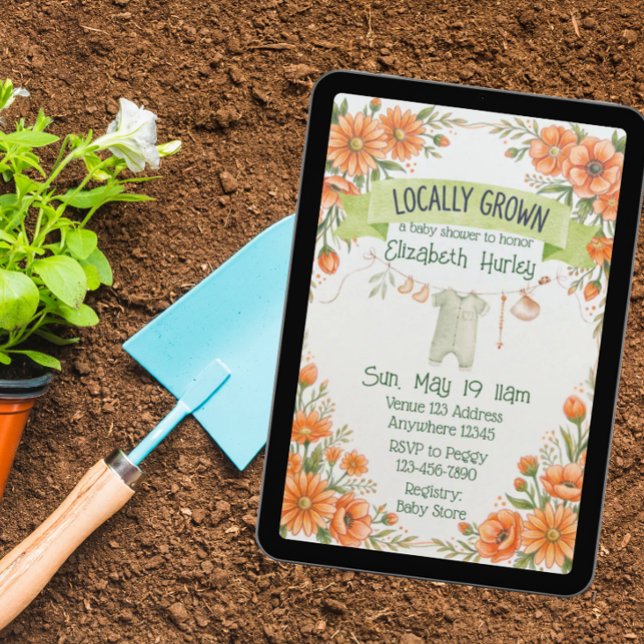 Lokalt Odlat Blomsterpaket Bebis Shower Inbjudningar (Skapare uppladdad)