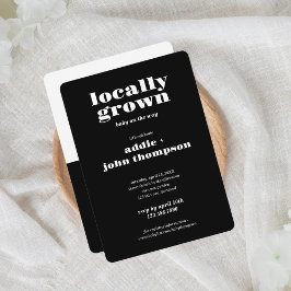 Lokalt växande modern inbjudan | Färgblock B&W