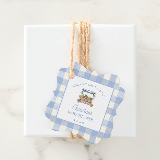 Lokalt växande pojkbabyskor gåvor etiketter (På plats)