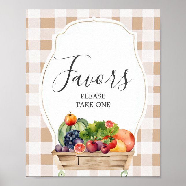 Lokalt växande Veggies Farmer Baby Shower-favorite Poster (Framsidan)