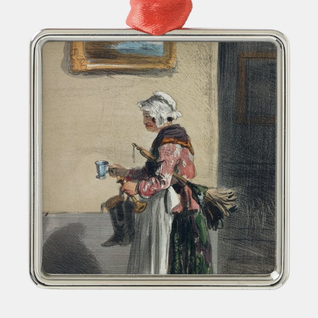 Lokalvårddamen, från 'Les Femmes de Paris Julgransprydnad Metall (Framsidan)