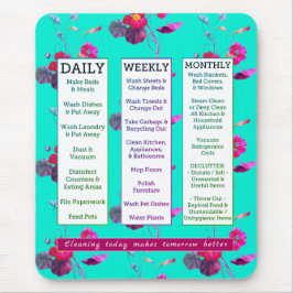 Lokalvårdschema & kvinnlig blommigt för musmatta