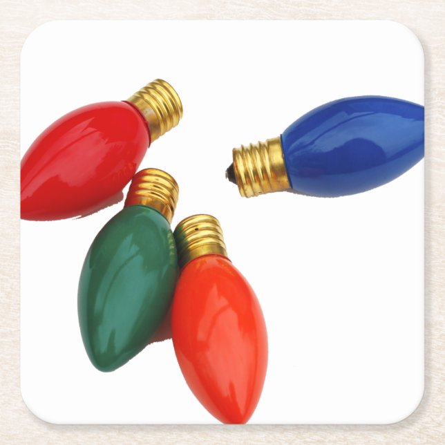 Lökar med färgat julljus underlägg papper kvadrat (Framsidan)