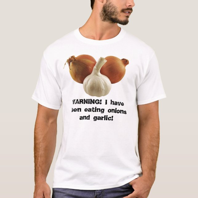 Lökar och vitlök tee shirt (Framsida)