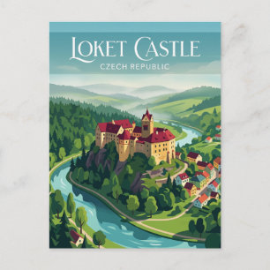 Loket slott Tjeckien Vykort