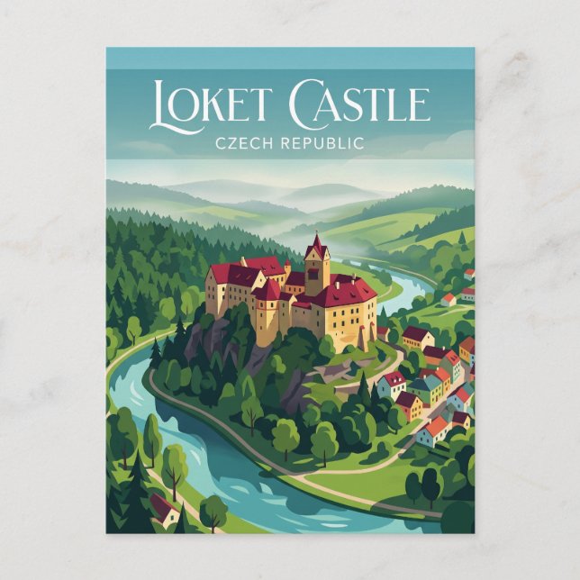 Loket slott Tjeckien Vykort (Framsida)