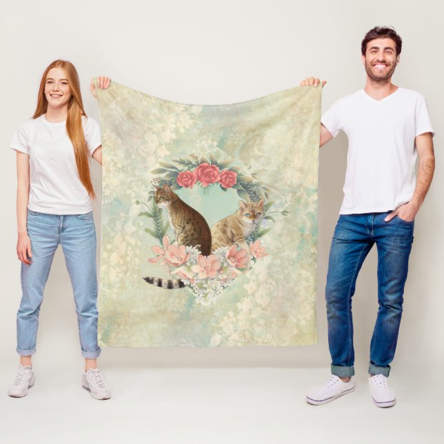 Lokis Buddies: Mika och Chidori Bengal Cats Fleecefilt (På plats)