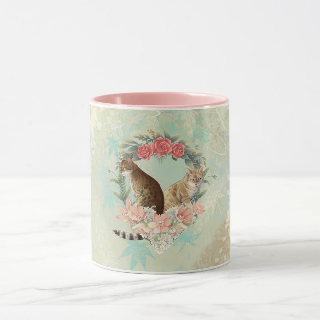 Lokis Buddies: Mika och Chidori Bengal Cats Mugg (Center)