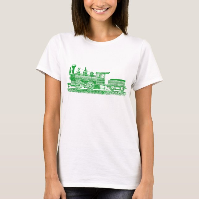 Lokomotiv 02 - Grönt av gräs Tee Shirt (Framsida)