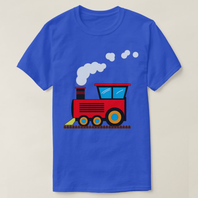 Lokomotiv ångmotor på räls för pojkar t shirt (Design framsida)