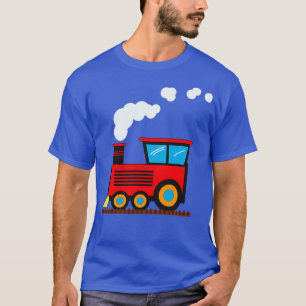 Lokomotiv ångmotor på räls för pojkar t shirt